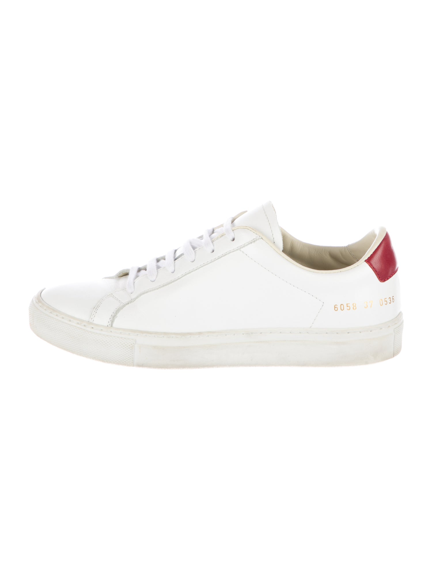 Common Projects Leather Colorblock Pattern Sneakers