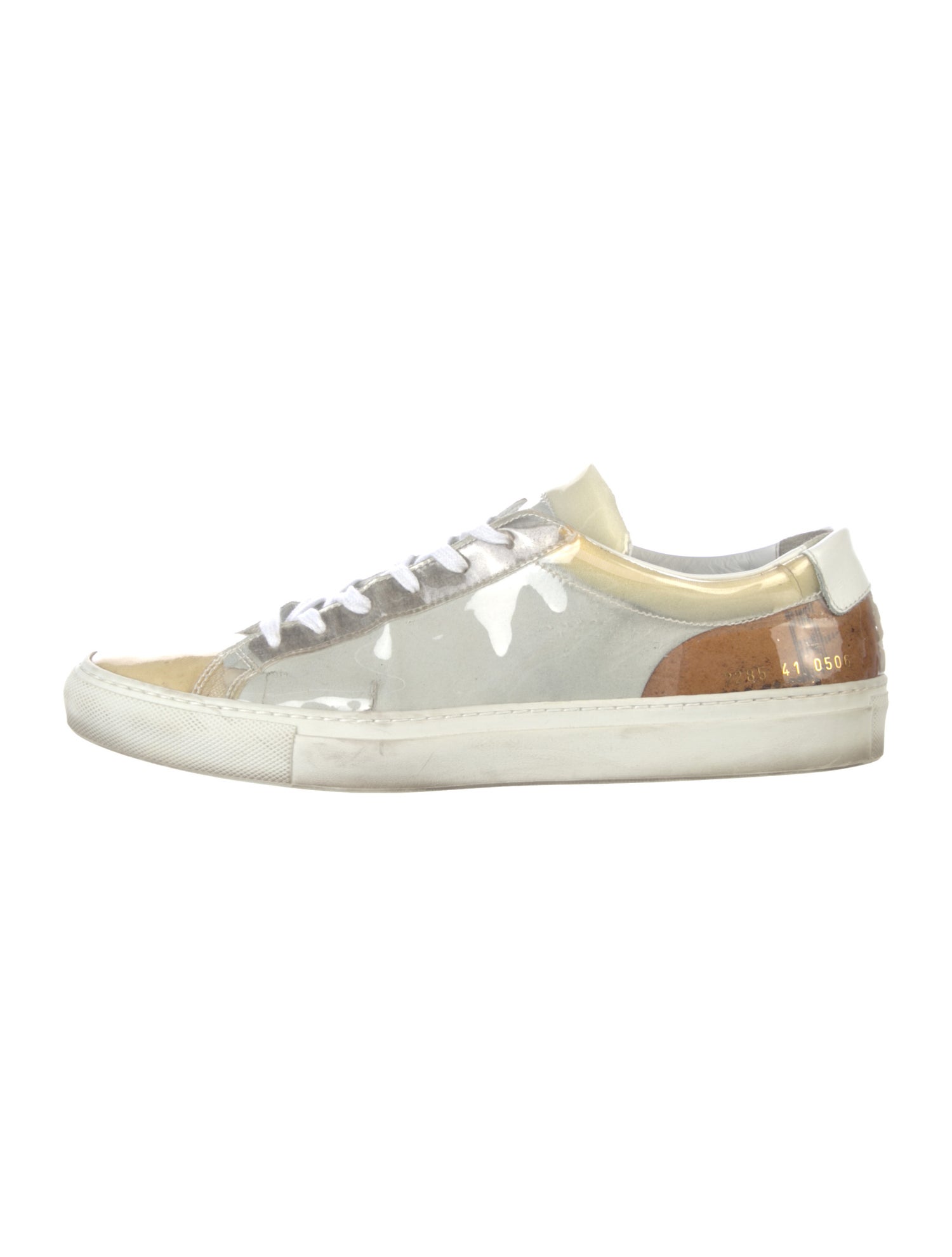 Common Projects Leather Colorblock Pattern Sneakers