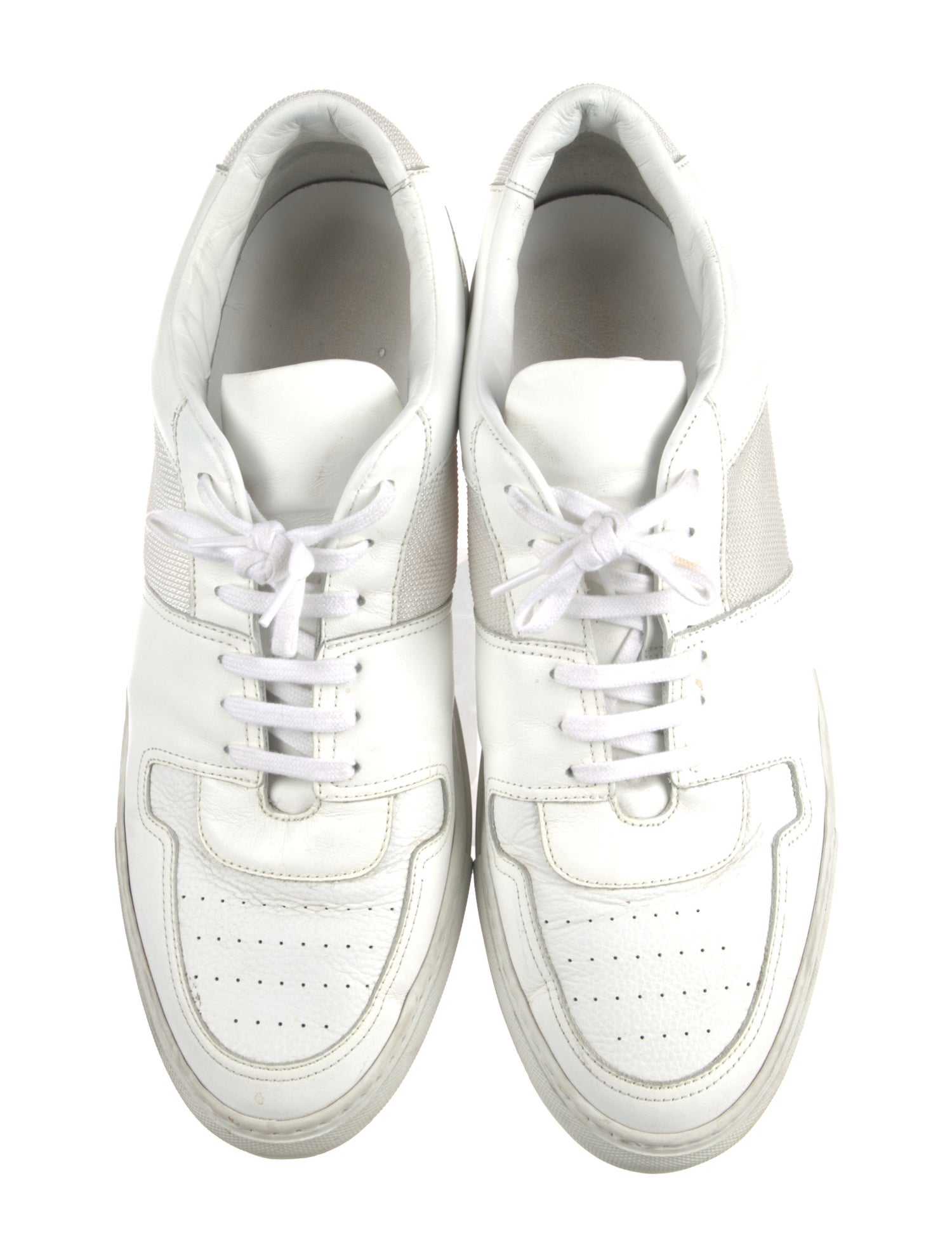 Leather Colorblock Pattern Sneakers