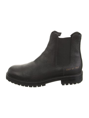 Pre-owned Common Projects Leather Chelsea Boots In Black