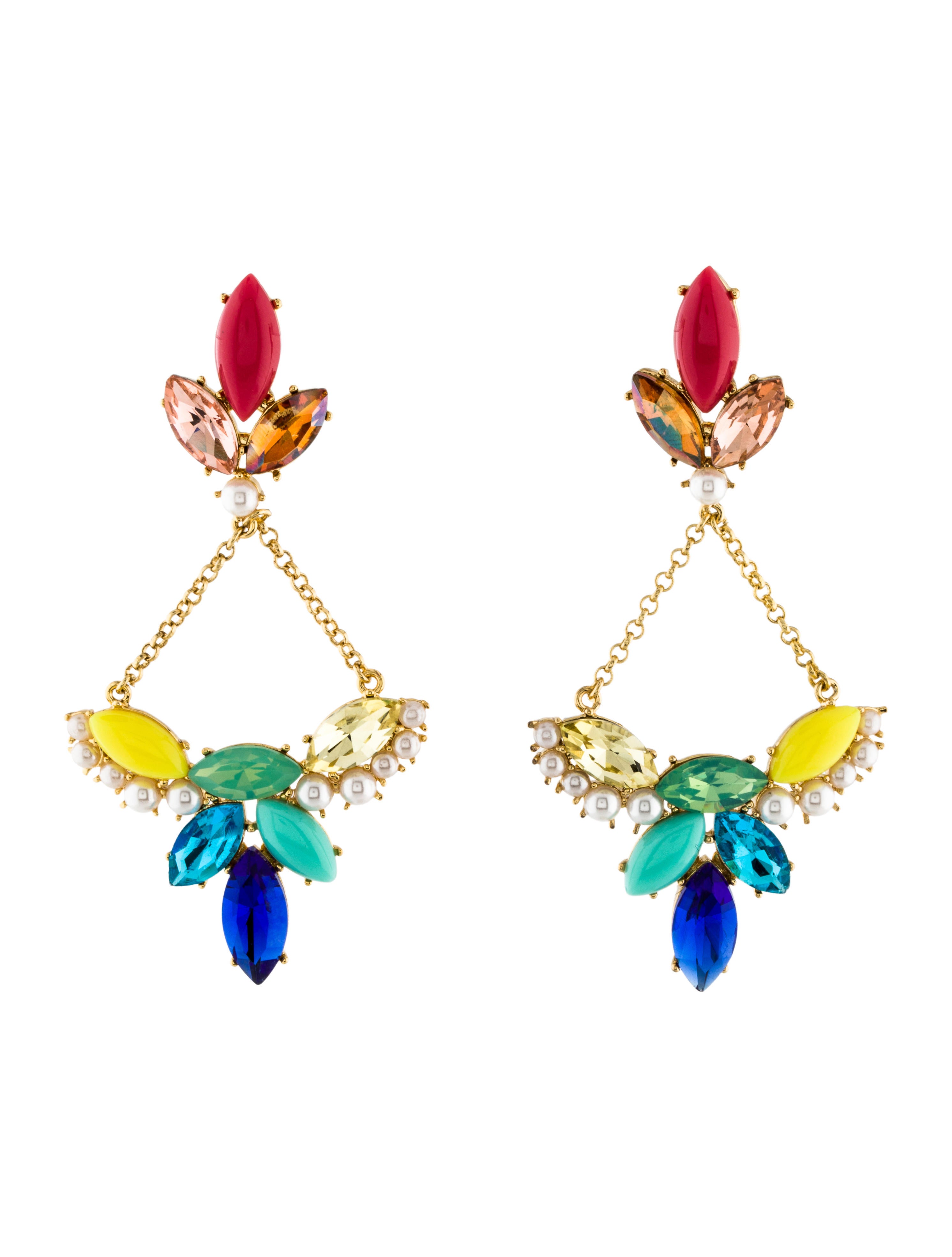Lulu Frost Faux Pearl Crystal Chandelier Earrings Faux Pearl Crystal Chandelier Earrings
