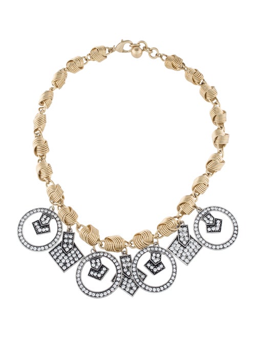Lulu Frost Crystal Collar Necklace Silver