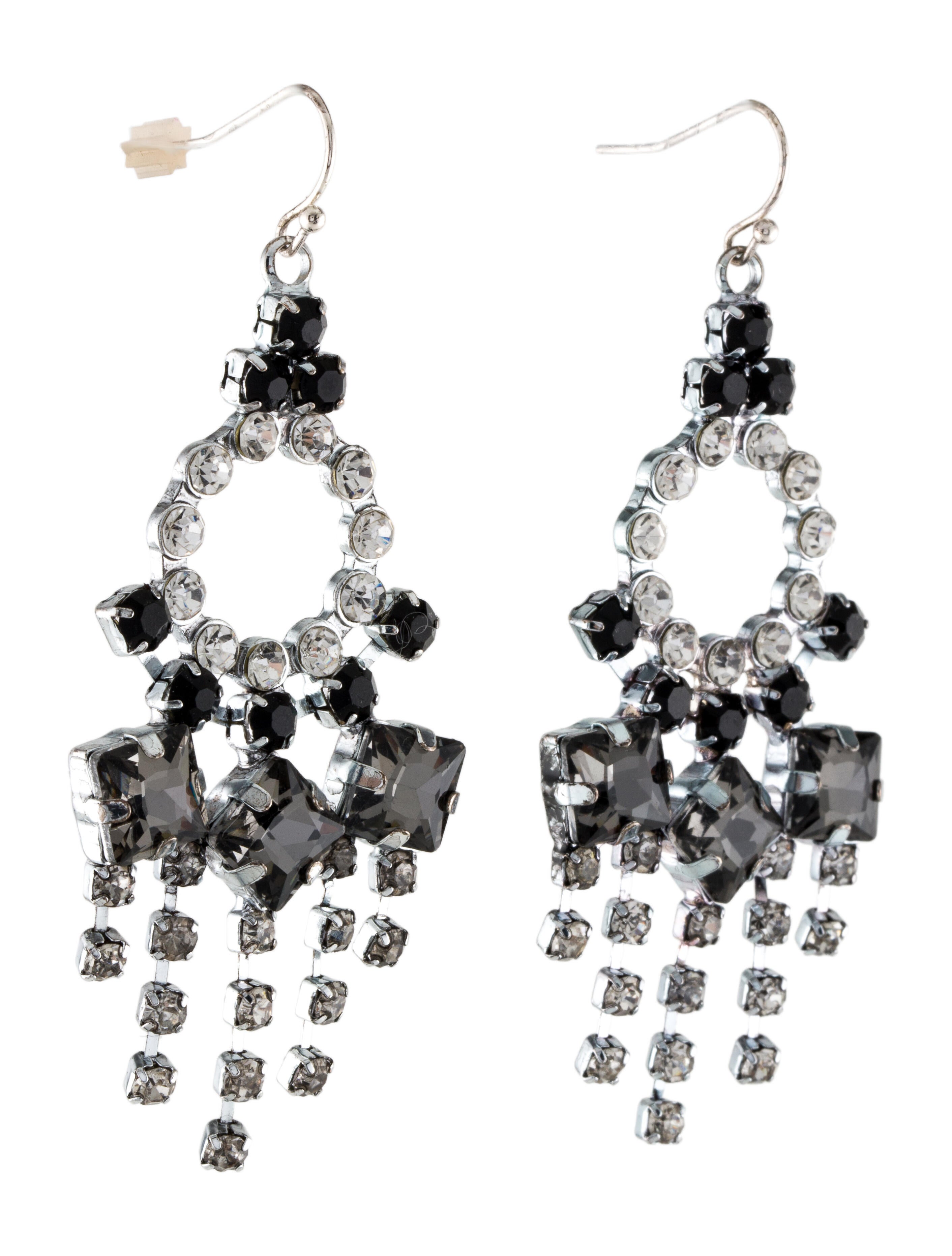 Earrings Diamond Chandelier Earrings Silver, 14K White Gold