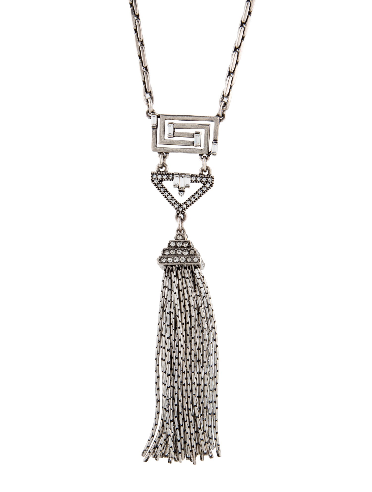 Lulu Frost Crystal Tassel Pendant Necklace