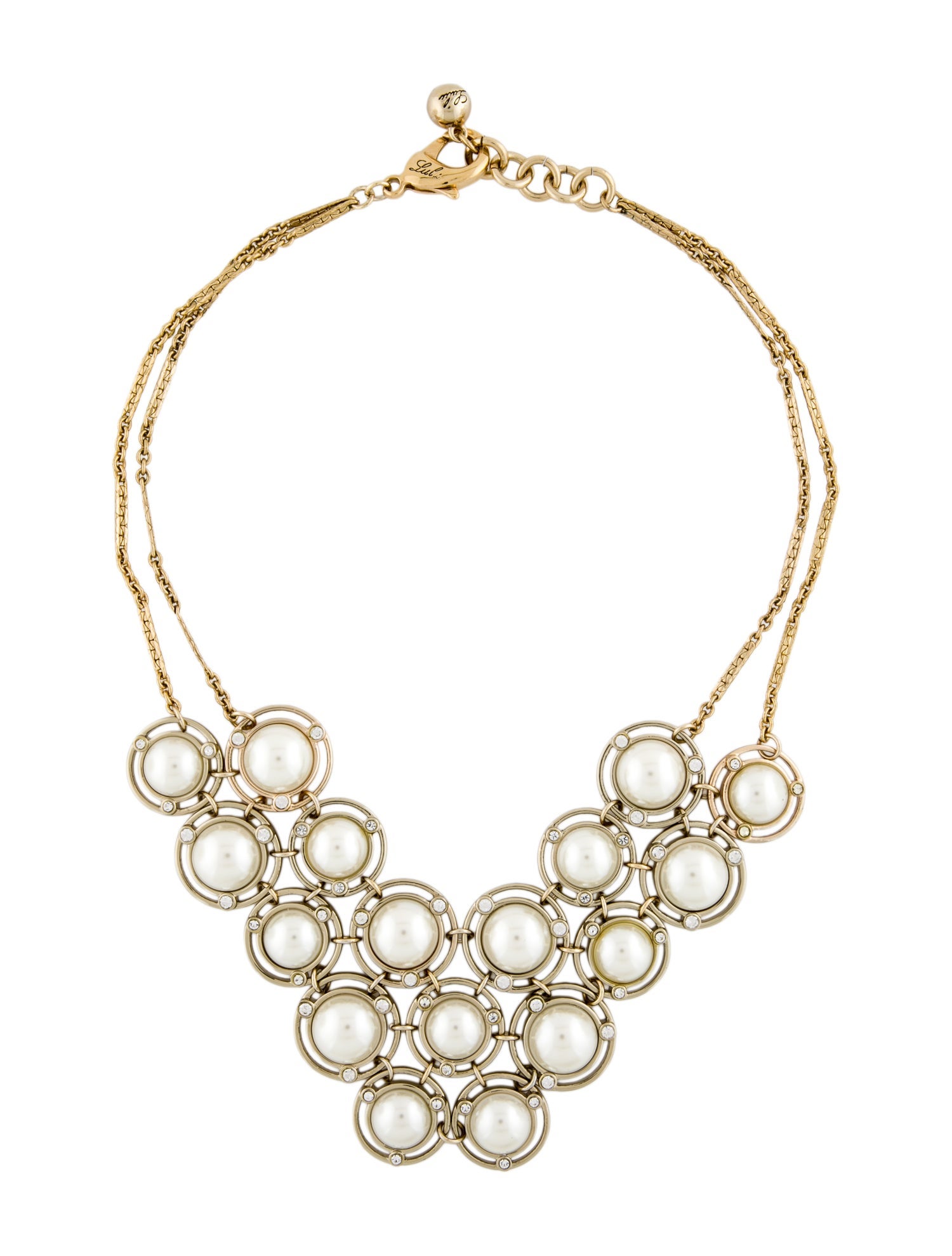 Lulu Frost Faux Pearl & Crystal Collar Necklace
