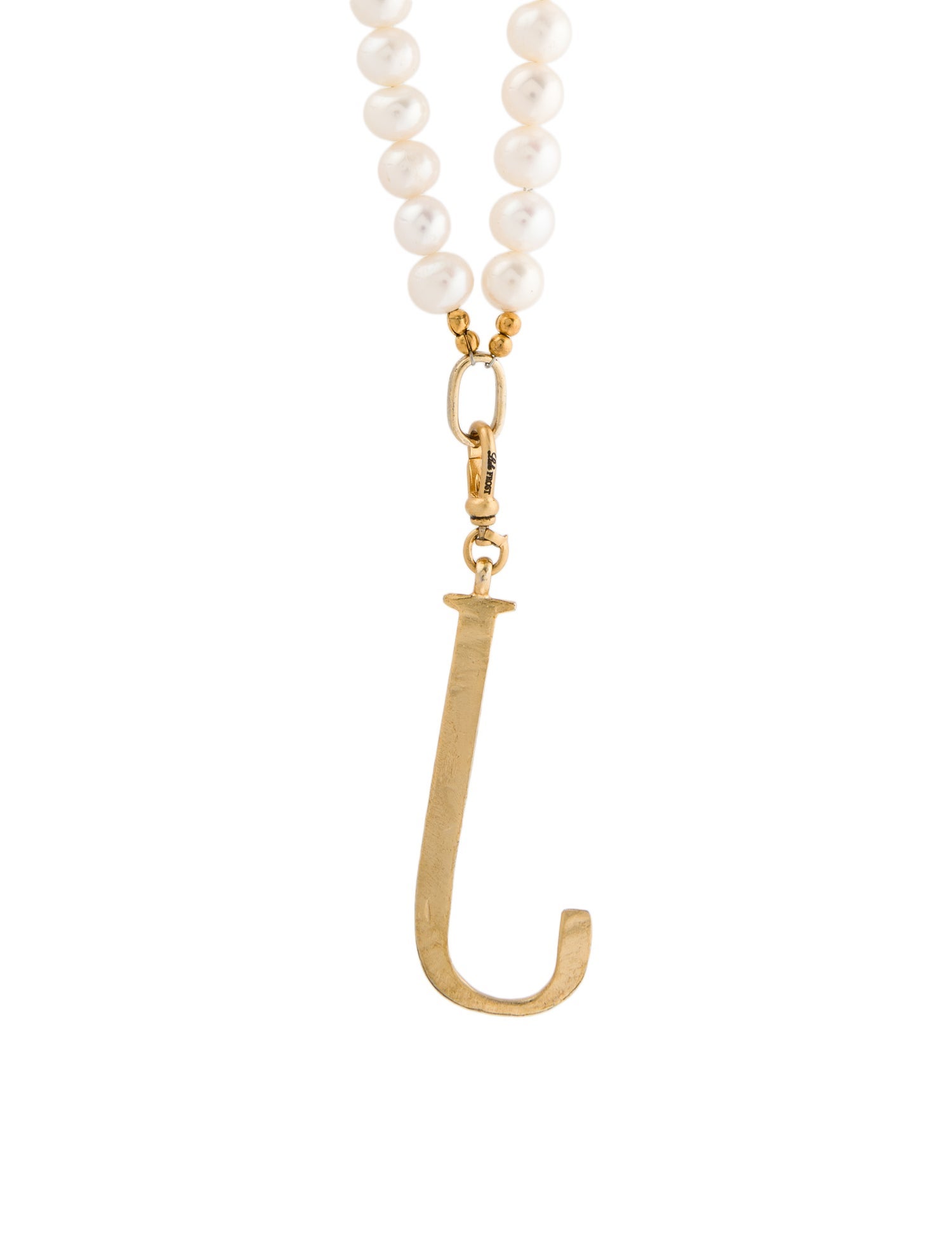 Lulu Frost Faux Pearl "Letter J" Collar Necklace
