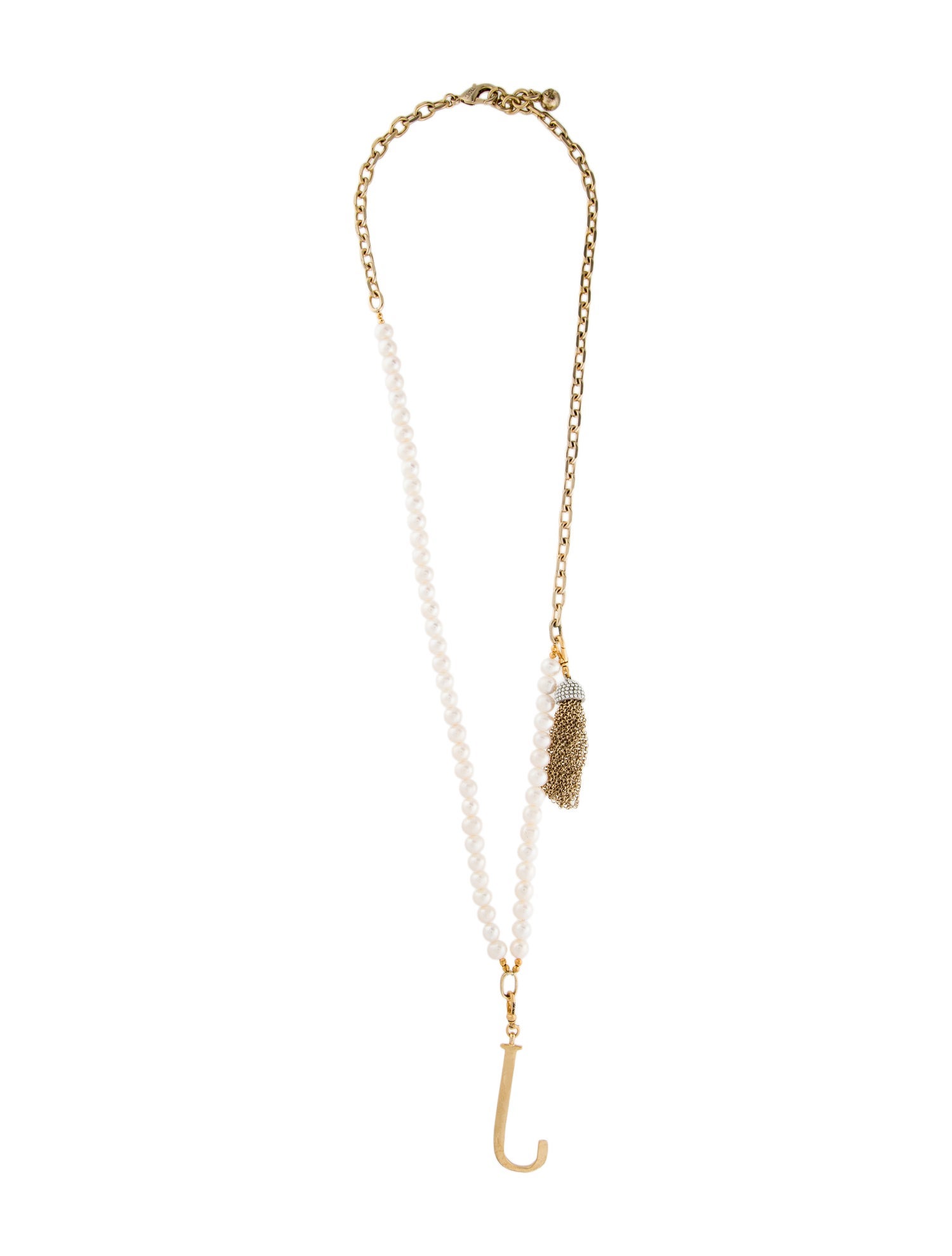Lulu Frost Faux Pearl "Letter J" Collar Necklace