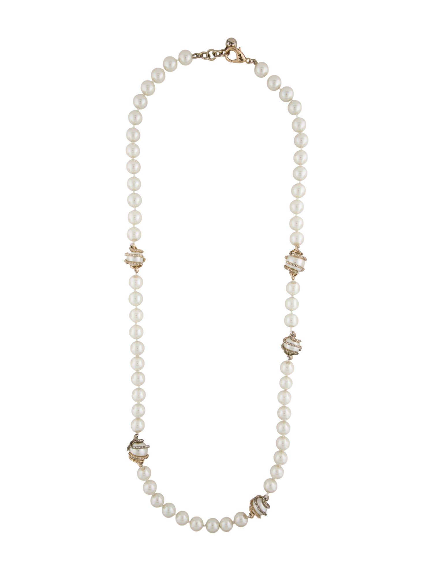 Lulu Frost Faux Pearl & Crystal Station Necklace