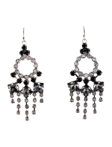 Pre-owned Lulu Frost Crystal Drop Earrings In Multi