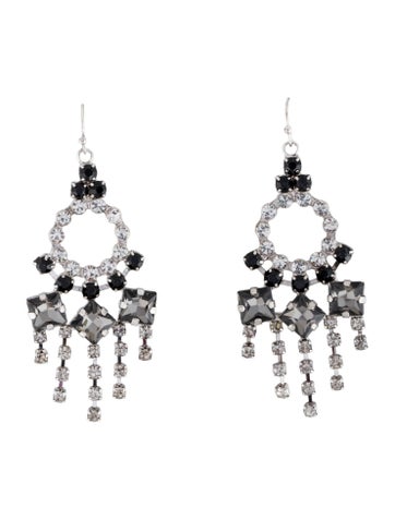 Pre-owned Lulu Frost Crystal Chandelier Earrings In Multi