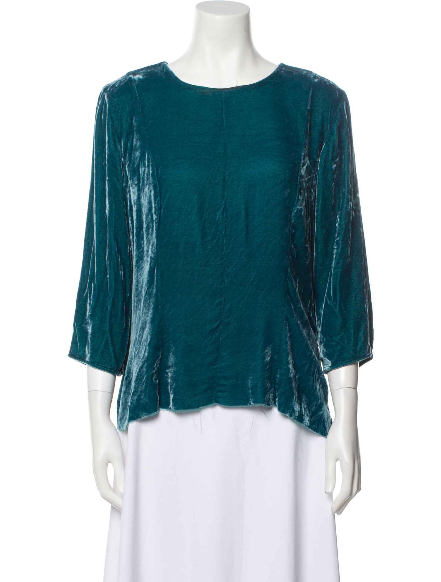 Hazel Brown Silk Scoop Neck Blouse