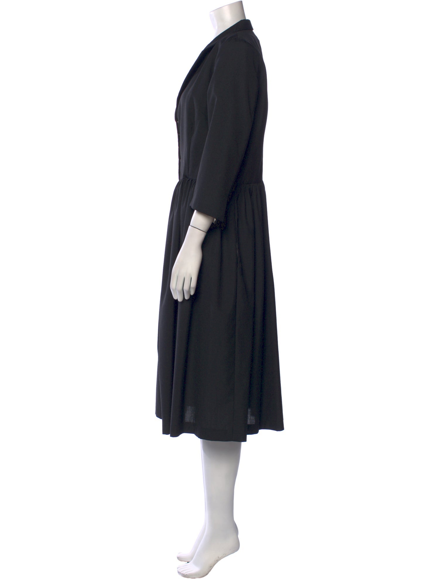 Hazel Brown Wool Midi Length Dress