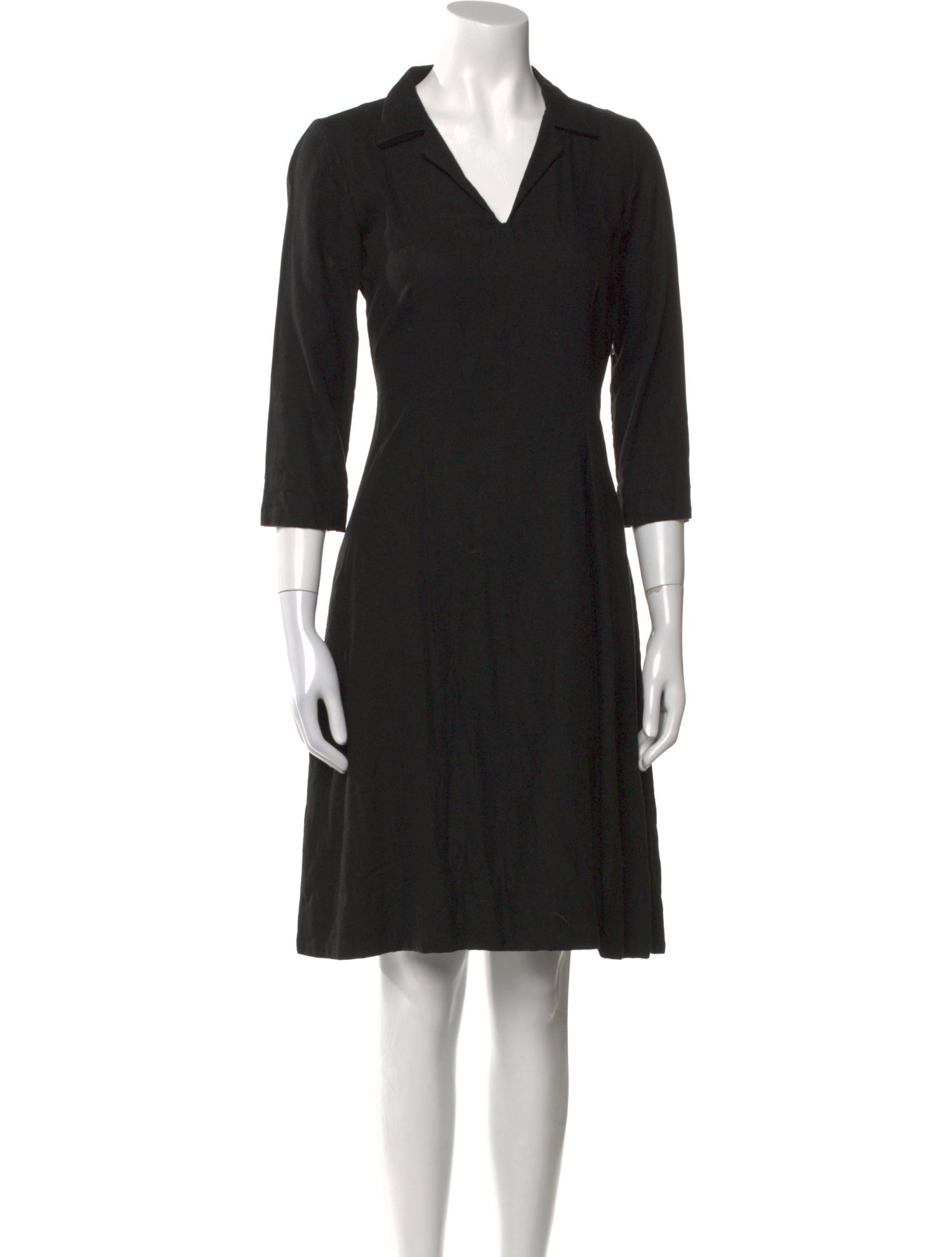 Hazel Brown V-Neck Knee-Length Dress