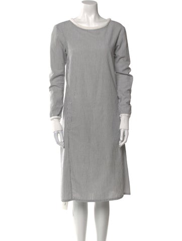 Hazel Brown Dresses Striped Midi Length Dress XS