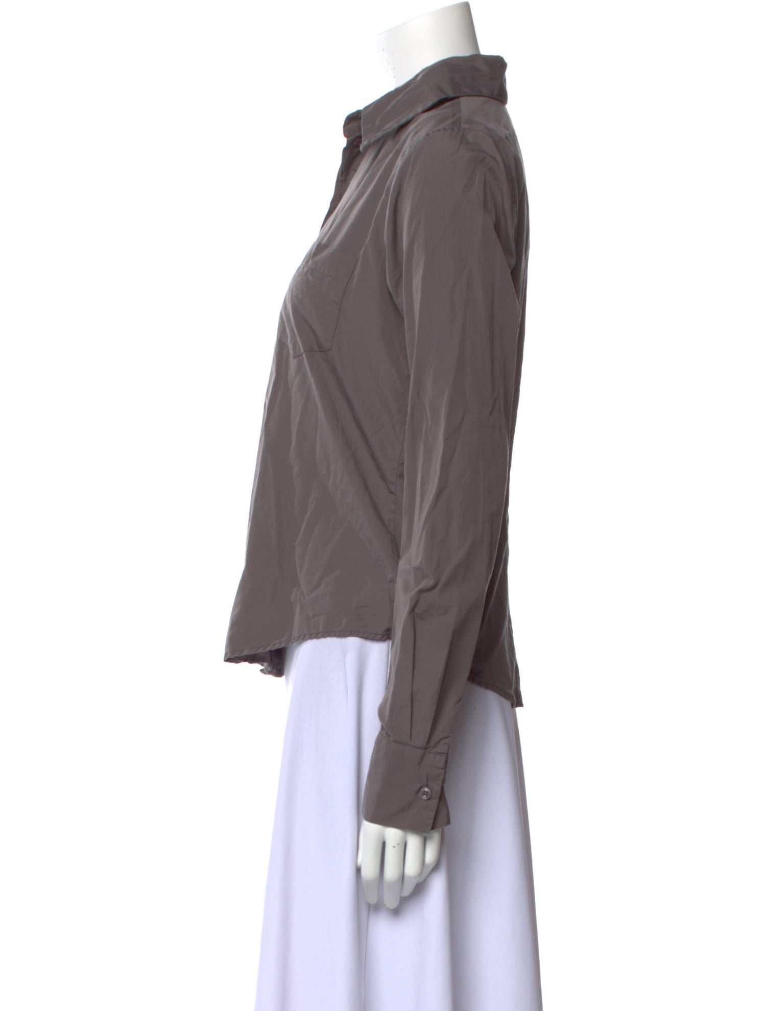 Hazel Brown Long Sleeve Button-Up Top