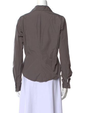 Hazel Brown Long Sleeve Button-Up Top