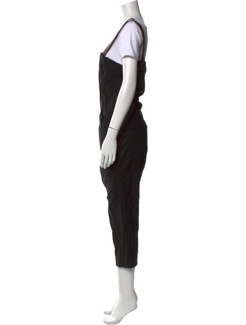 Hazel Brown Linen Square Neckline Jumpsuit