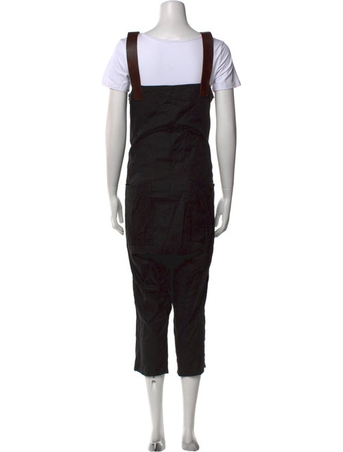 Hazel Brown Linen Square Neckline Jumpsuit