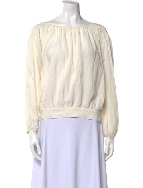 Hazel Brown Silk Bateau Neckline Blouse