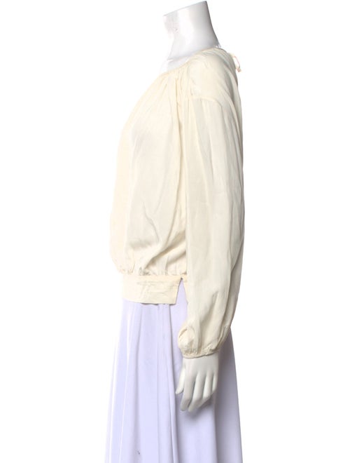 Hazel Brown Silk Bateau Neckline Blouse