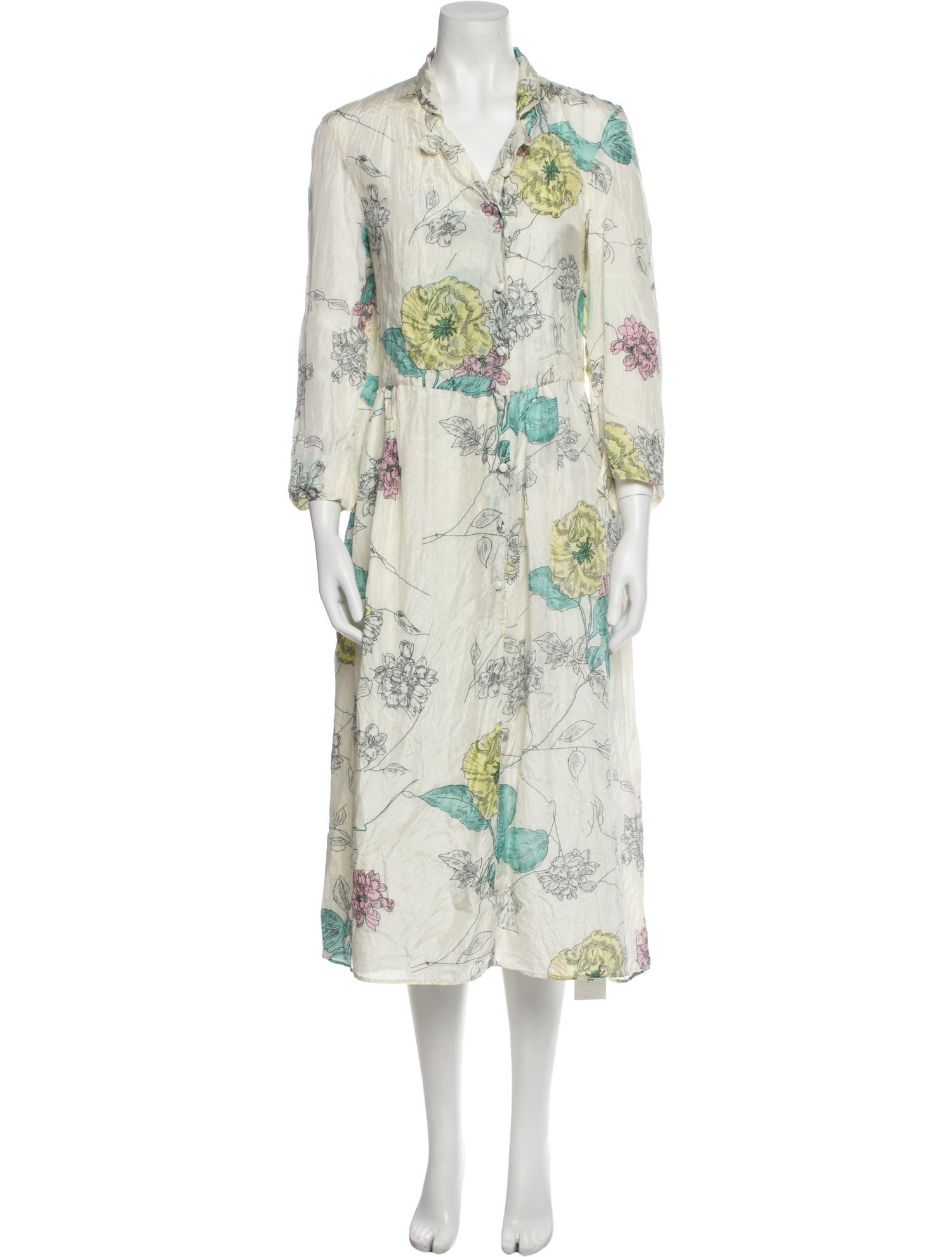 Hazel Brown Silk Midi Length Dress