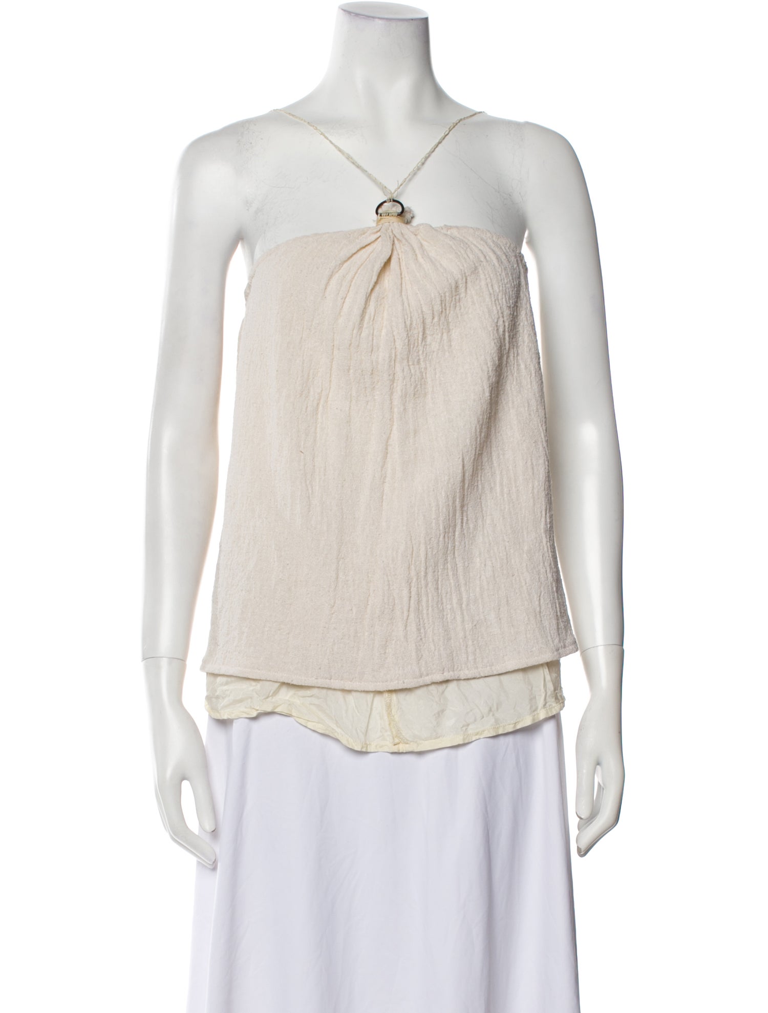 Hazel Brown Silk Halterneck Top