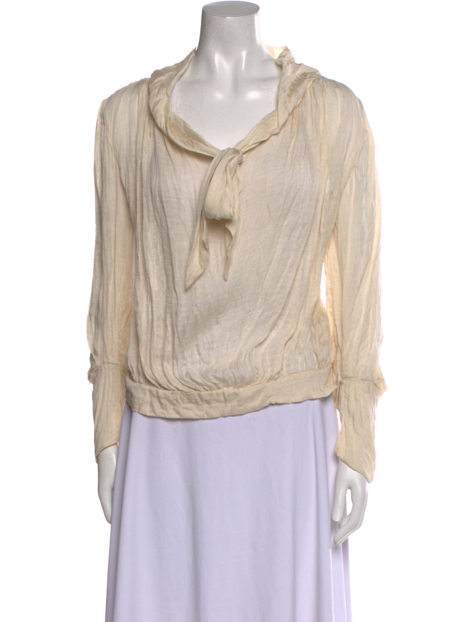 Hazel Brown Silk Cowl Neck Blouse