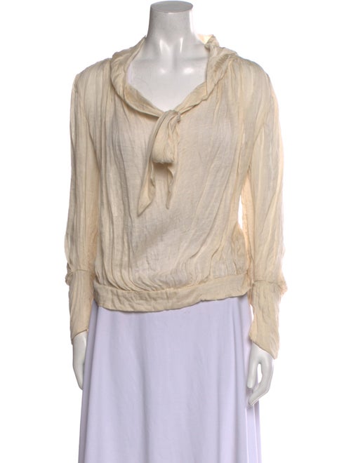 Hazel Brown Silk Cowl Neck Blouse