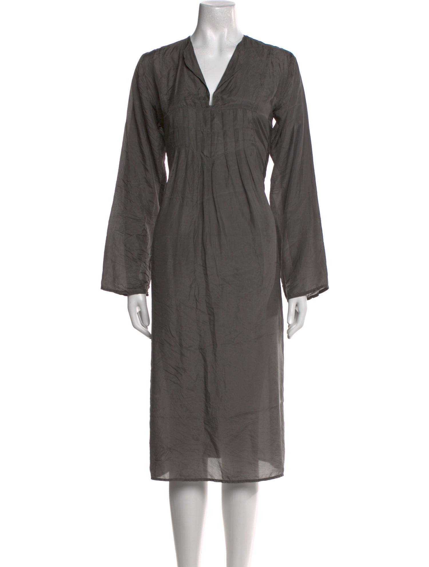 Hazel Brown Silk Midi Length Dress