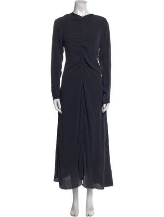 Hazel Brown Silk Midi Length Dress