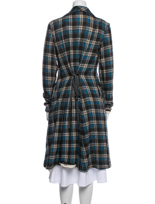 Hazel Brown Wool Plaid Print Coat