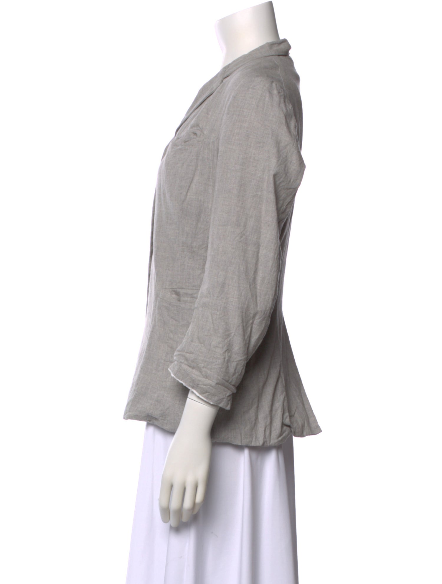 Hazel Brown Linen V-Neck Button-Up Top