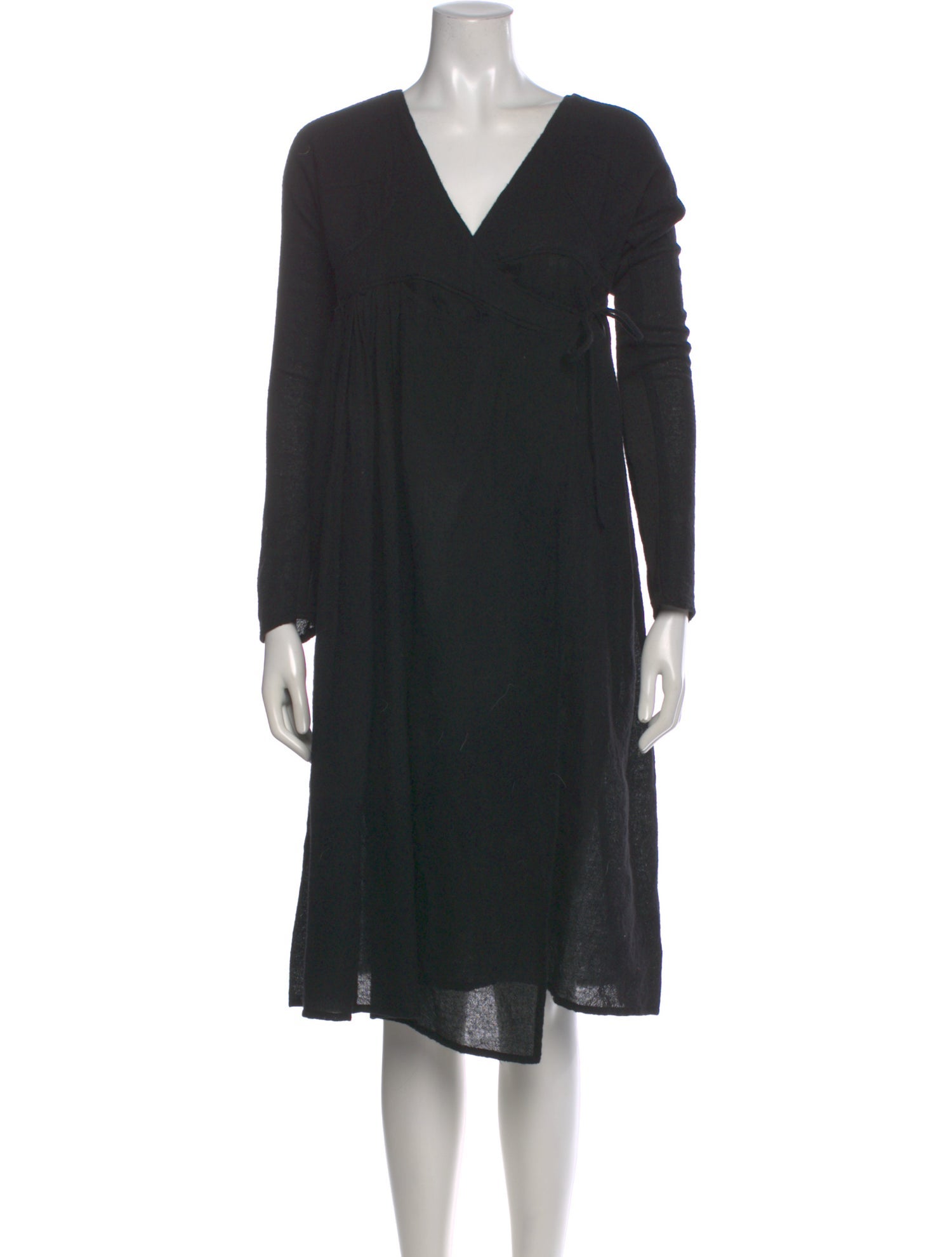Hazel Brown Wool Knee-Length Dress