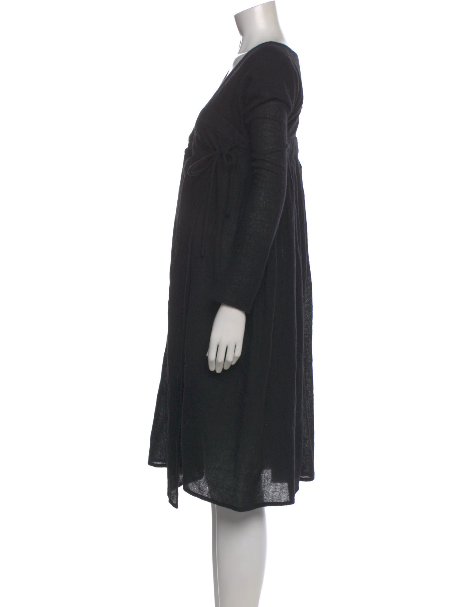 Hazel Brown Wool Knee-Length Dress