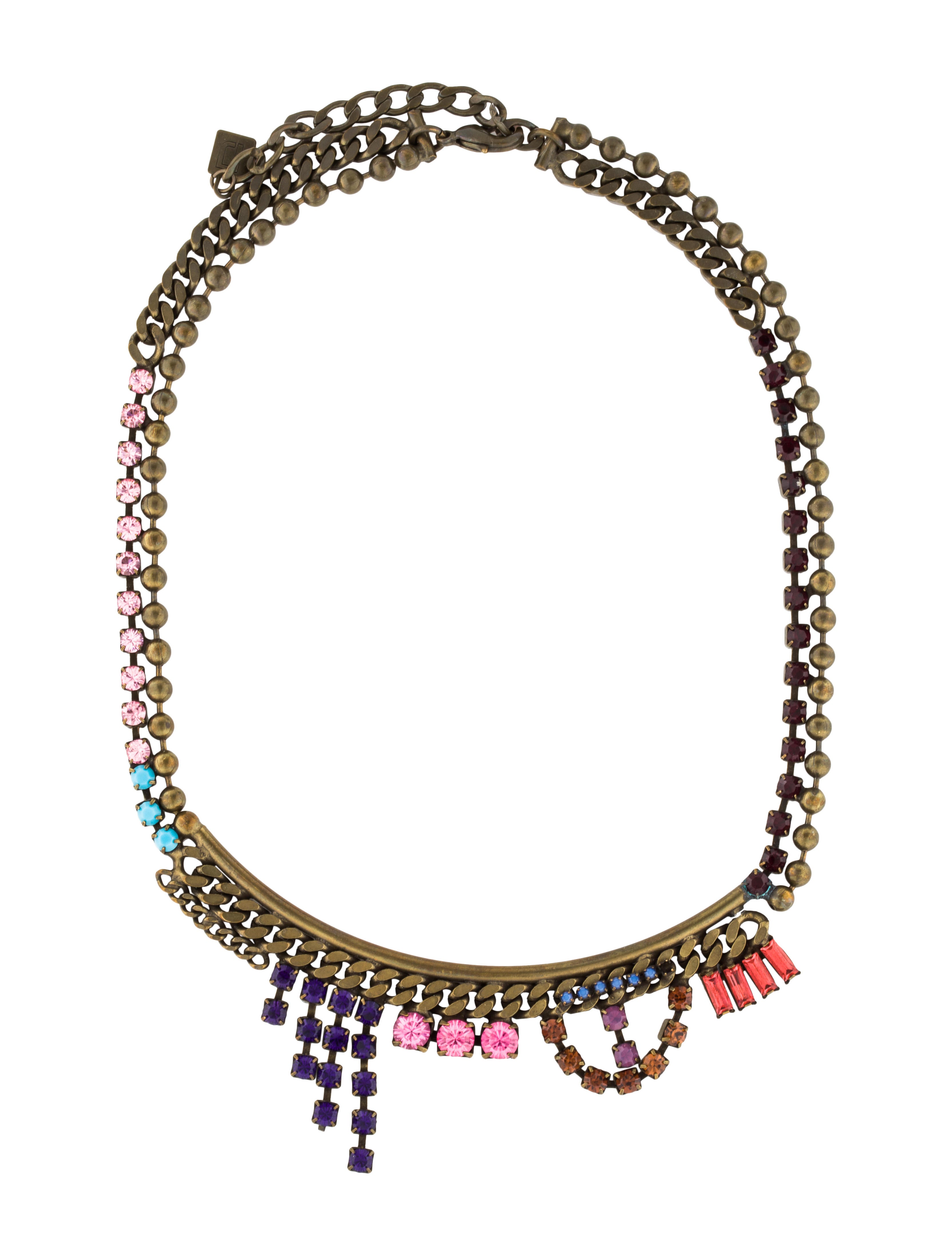 dannijo crystal collar necklace - necklaces - w1j21459 | the