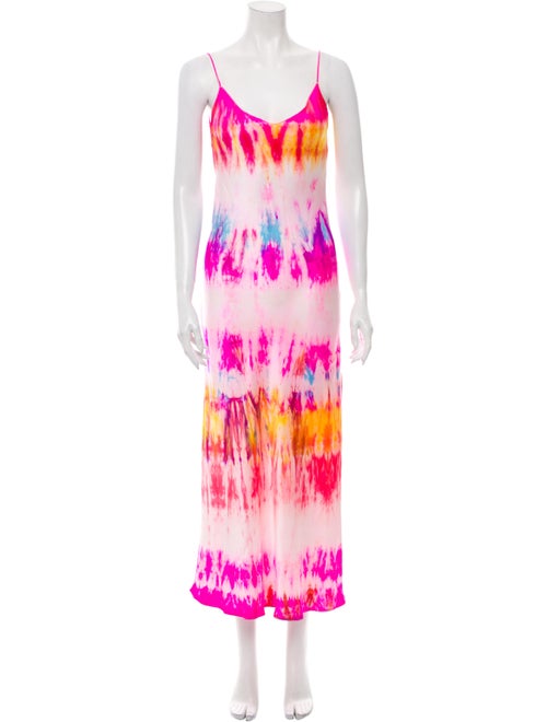 Dannijo Tie-Dye Print Long Dress Pink