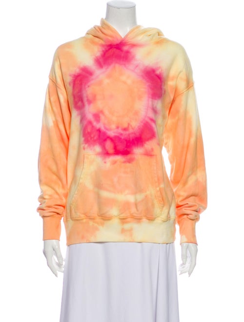 Dannijo Tie-Dye Print Mock Neck Sweatshirt Yellow