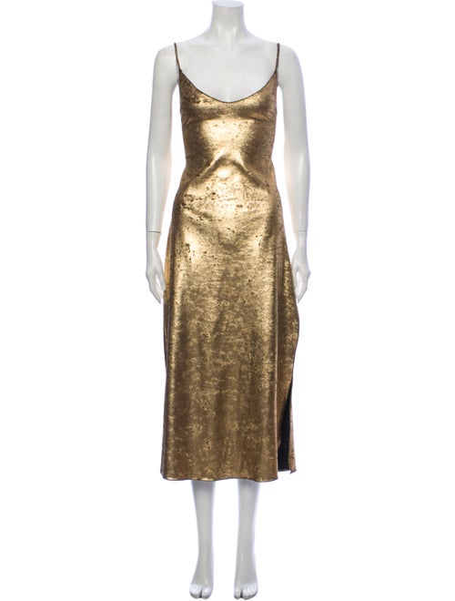Dannijo Scoop Neck Long Dress Gold