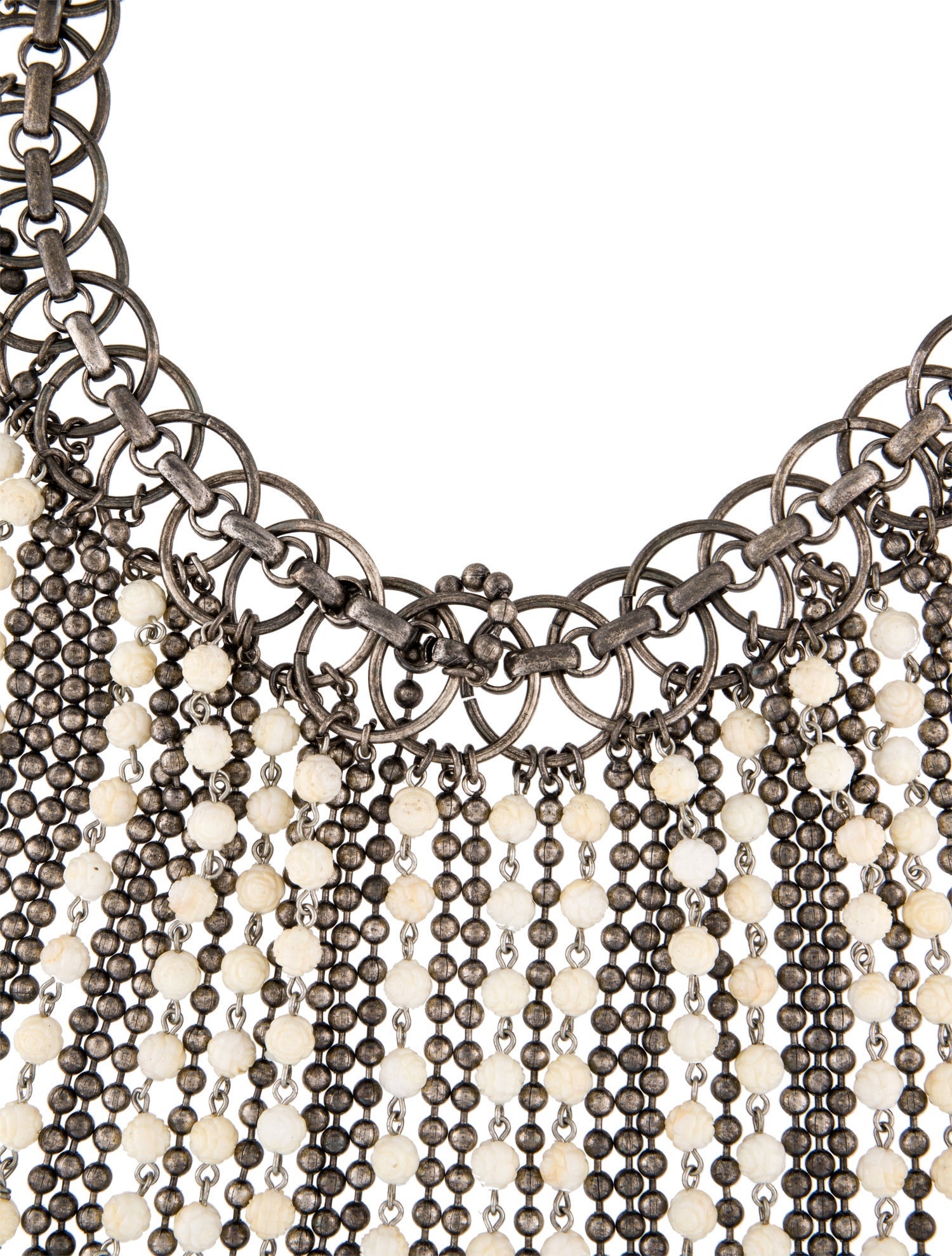 Dannijo Resin Bead Fringe Collar Necklace