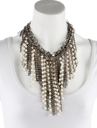 Dannijo Resin Bead Fringe Collar Necklace