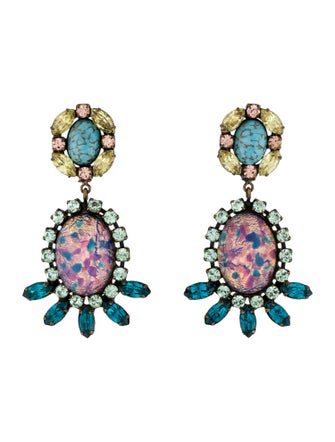 Dannijo Crystal & Resin Drop Earrings
