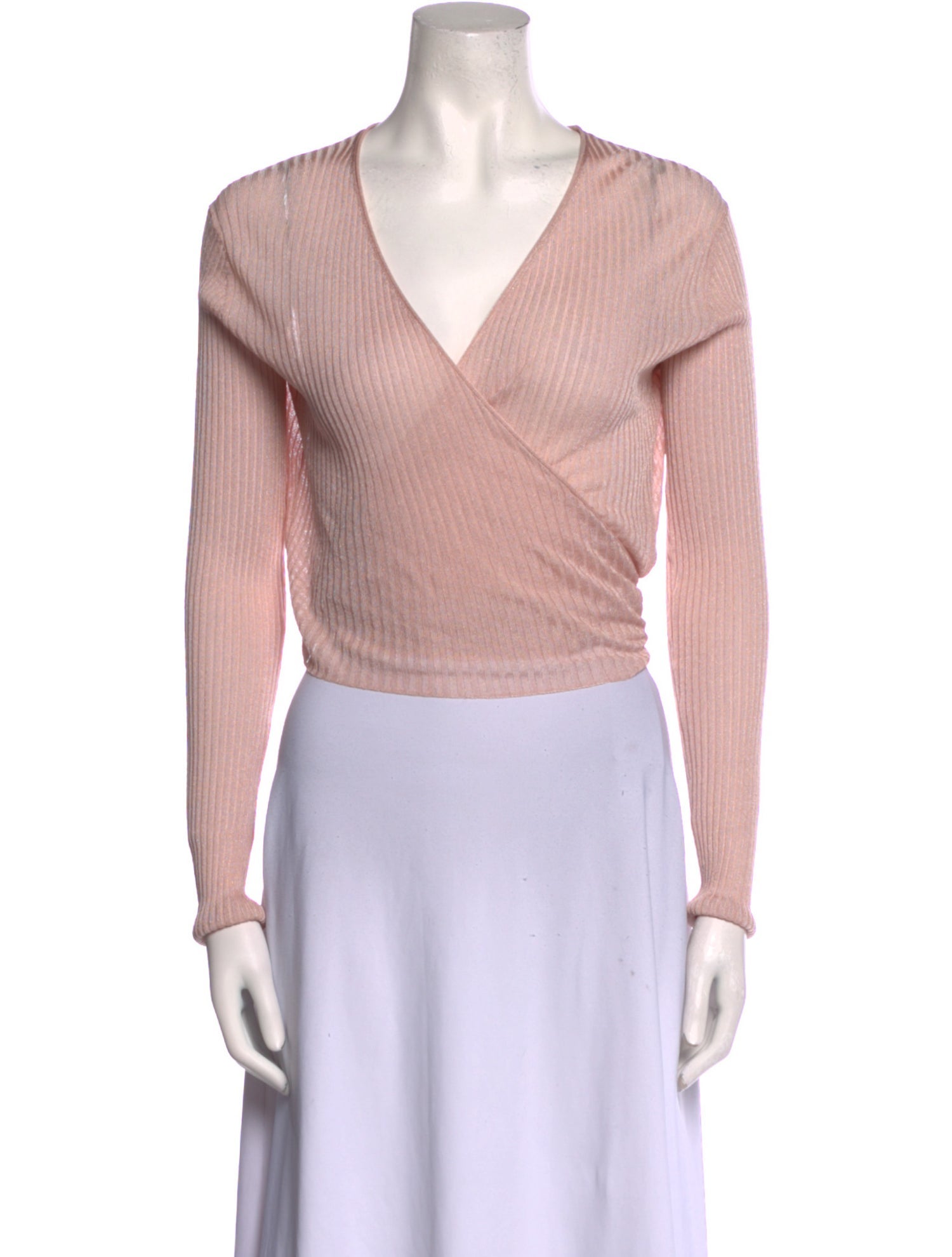 Dannijo V-Neck Long Sleeve Crop Top