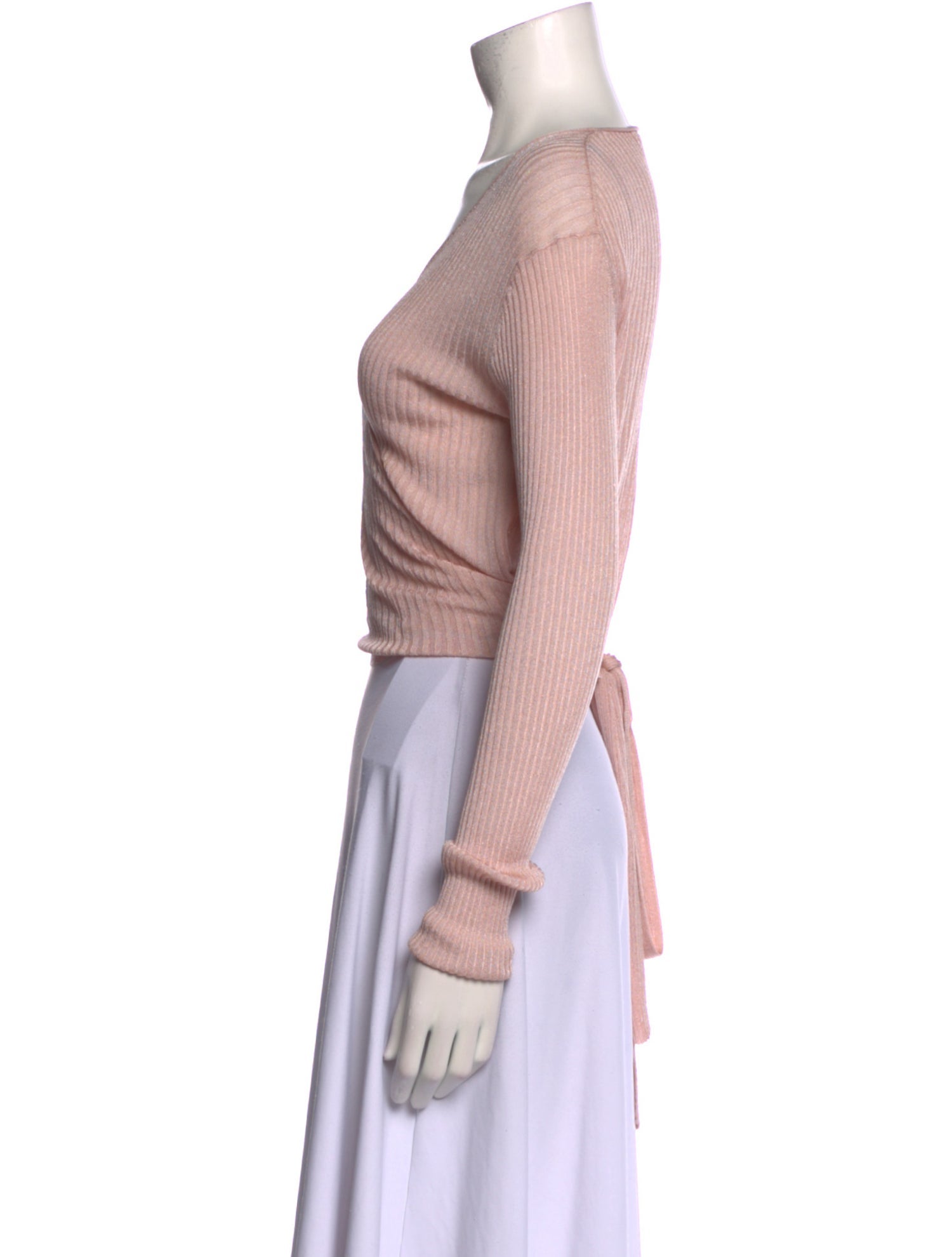 Dannijo V-Neck Long Sleeve Crop Top