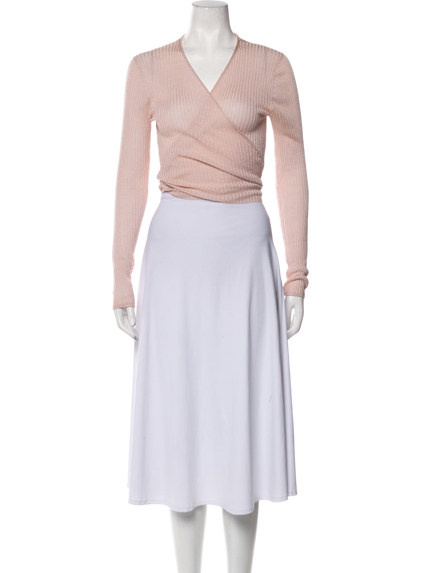 Dannijo V-Neck Long Sleeve Crop Top