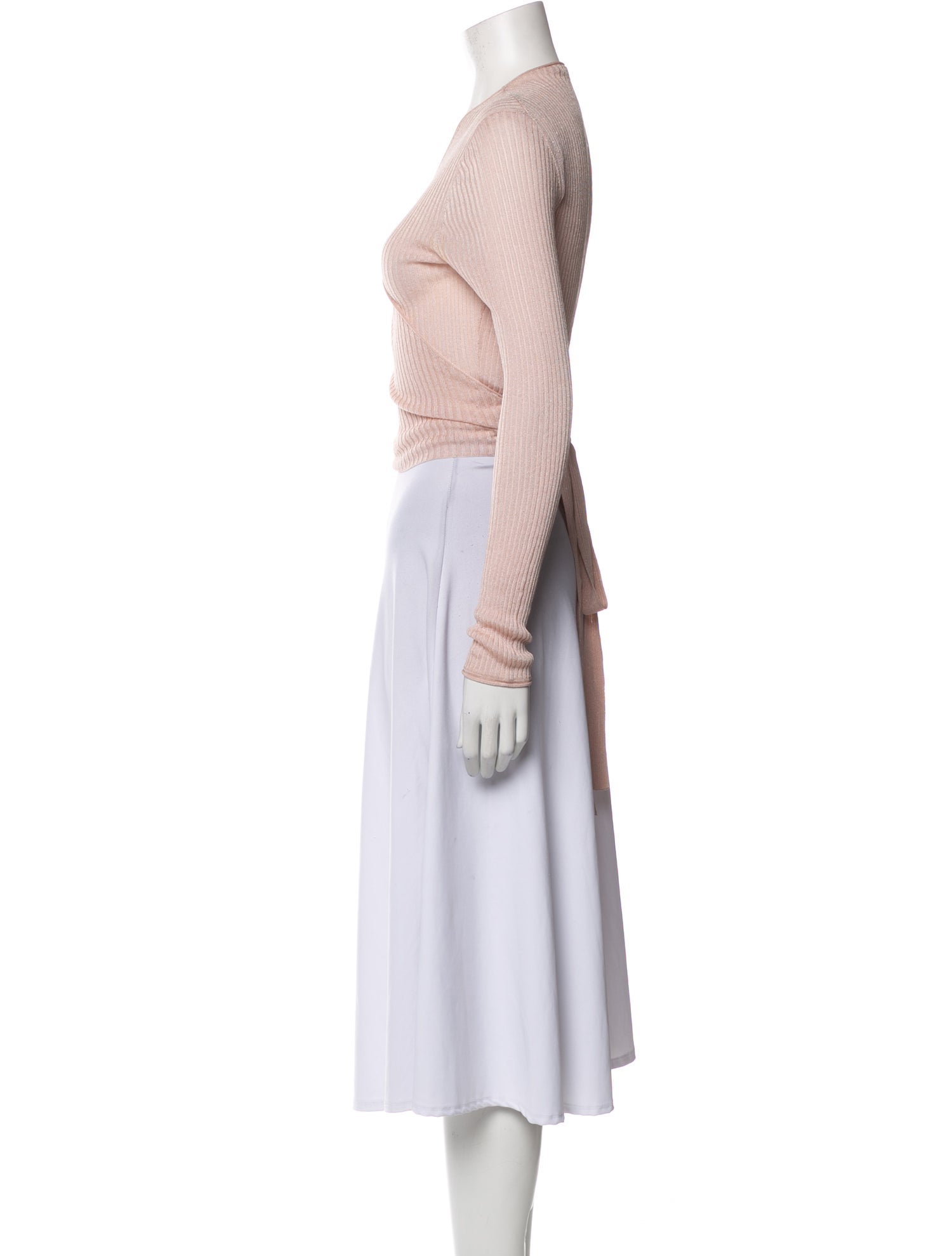 Dannijo V-Neck Long Sleeve Crop Top