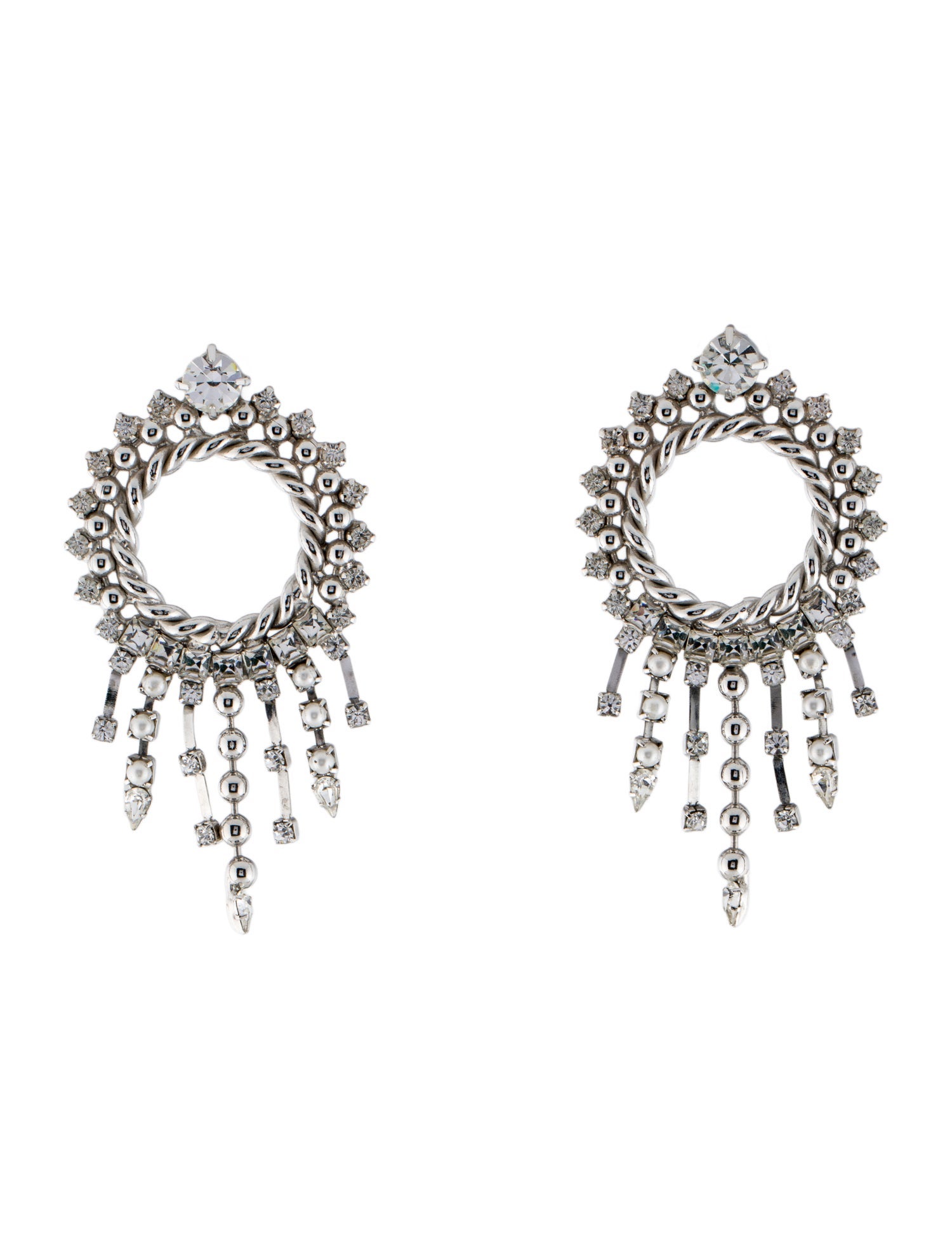 Dannijo Faux Pearl & Crystal Drop Earrings