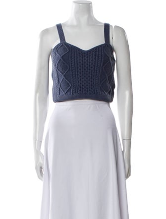 Dannijo Square Neckline Sleeveless Crop Top
