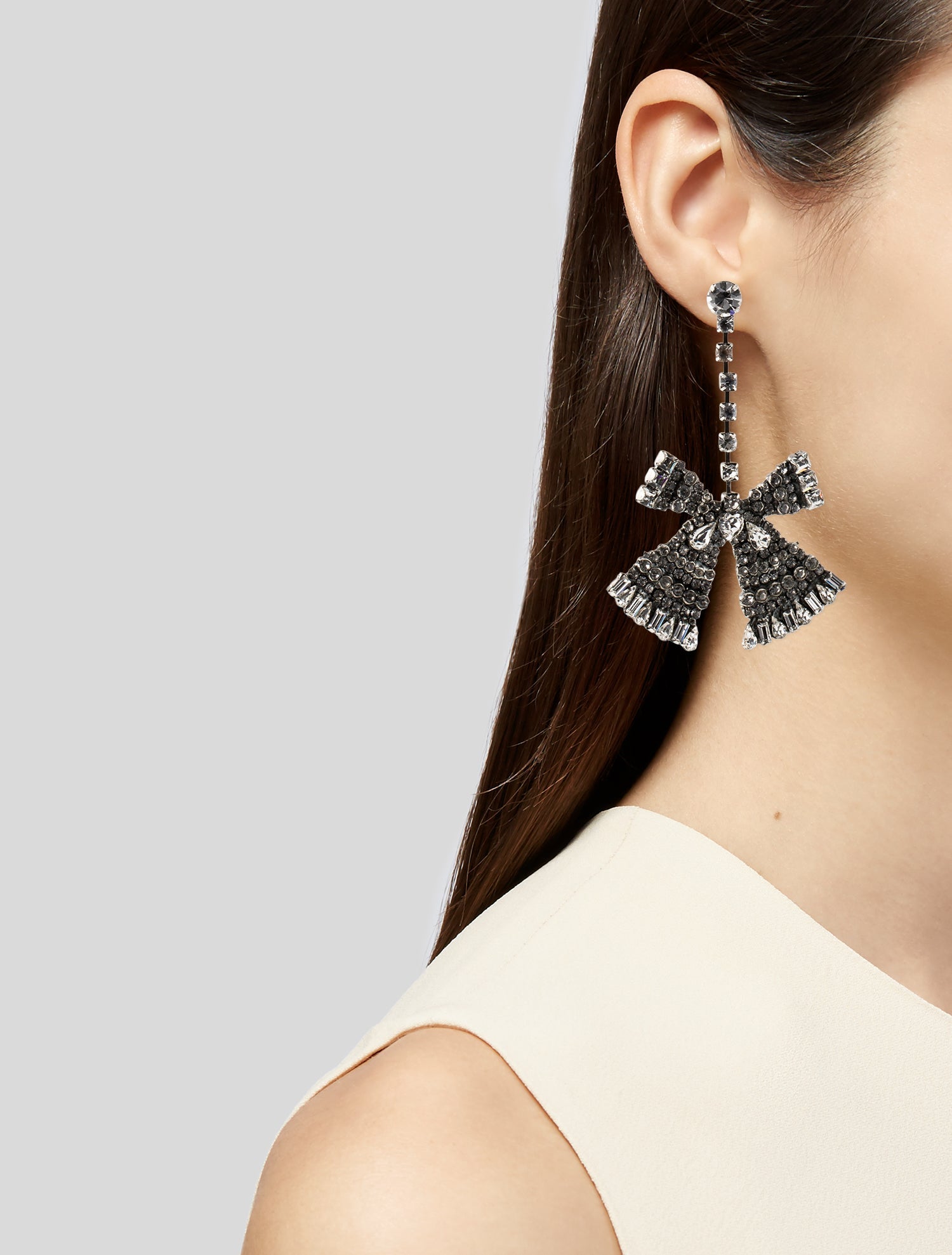 Dannijo Crystal Bow Drop Earrings