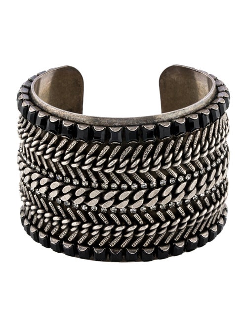 Dannijo Crystal Chain Detail Cuff Bracelet