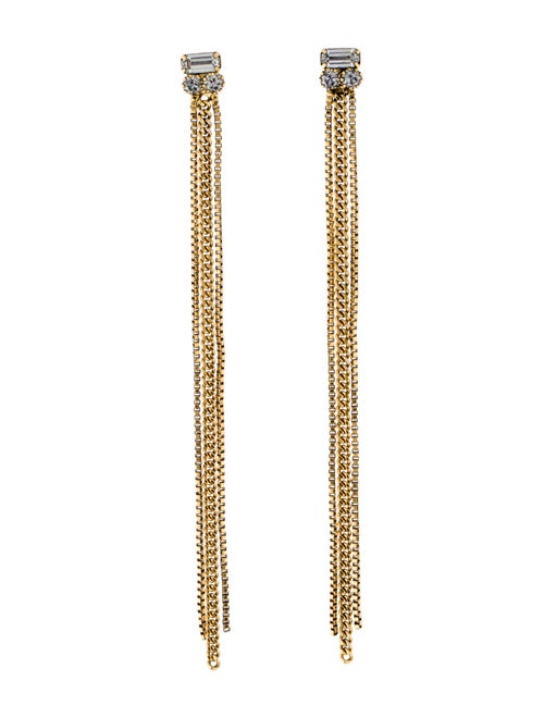Dannijo Crystal Chain Tassel Drop Earrings